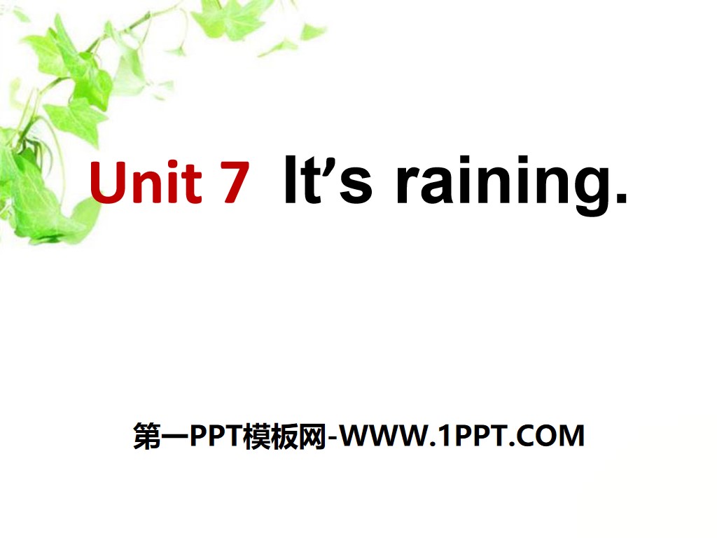 "It’s raining" PPT courseware 9
