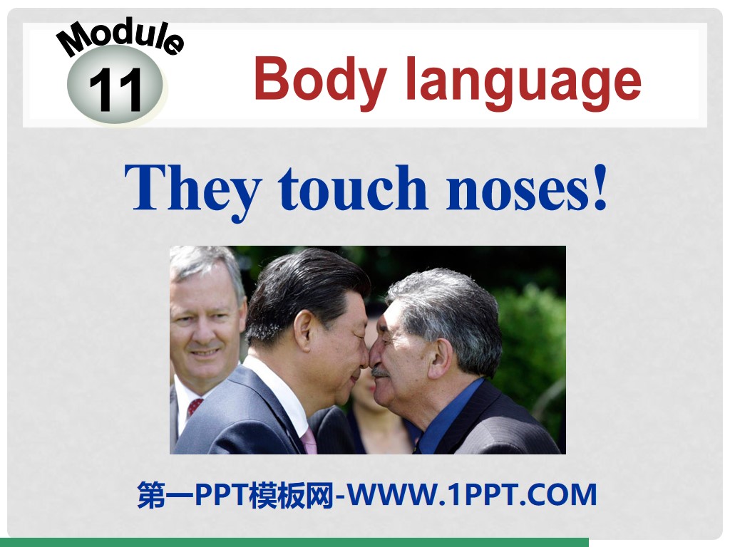 《They touch noses》Body language PPT课件3
