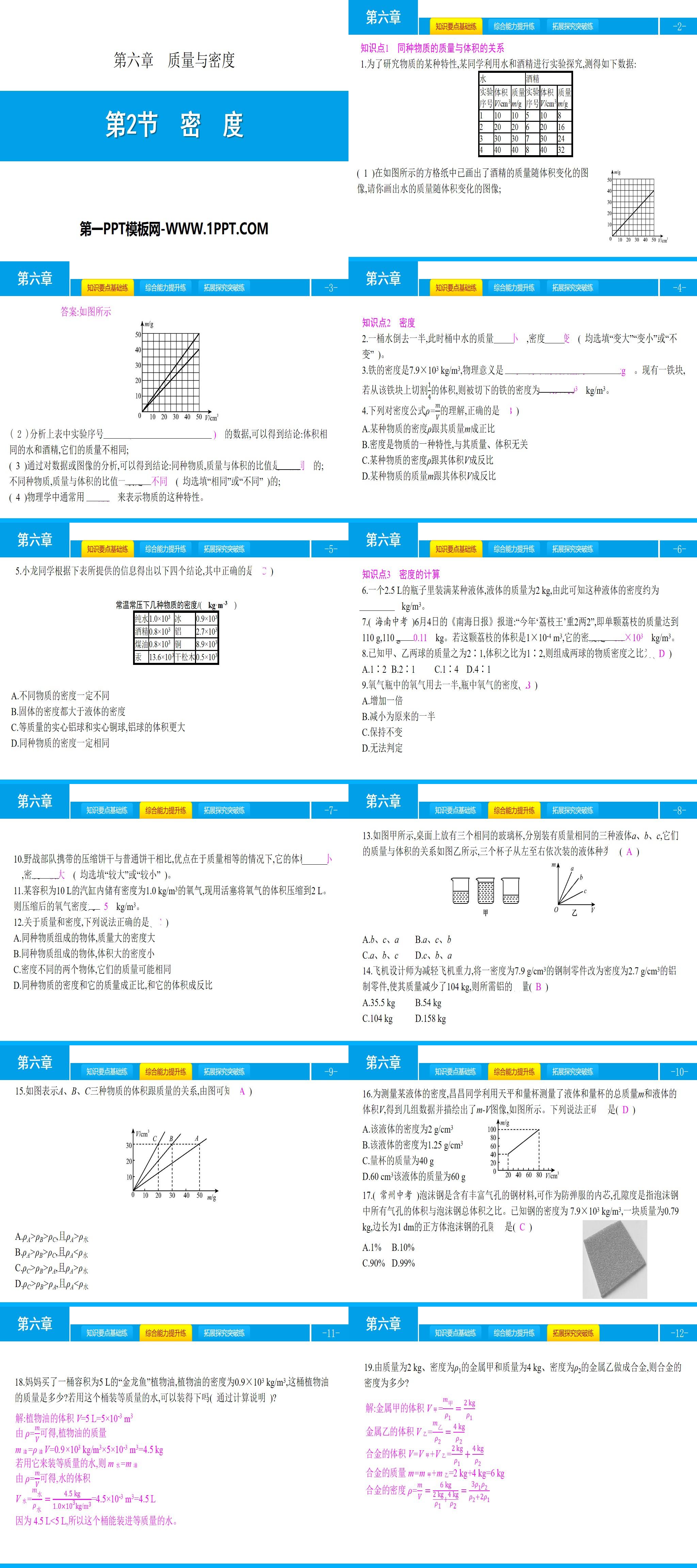 《密度》质量与密度PPT下载
（2）