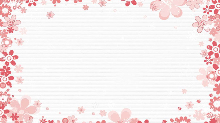 粉色卡通花朵PPT边框背景图片