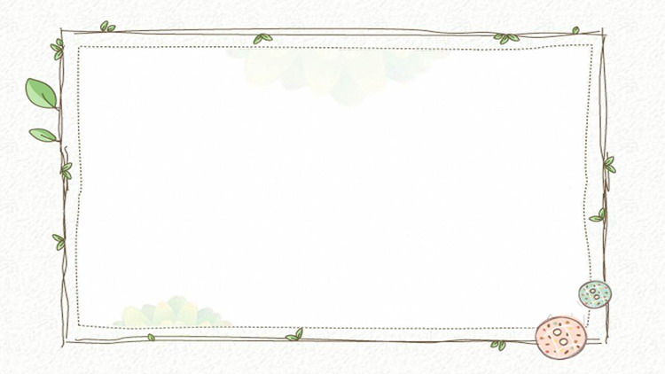 三張小清新卡通植物藤蔓PPT邊框背景圖片