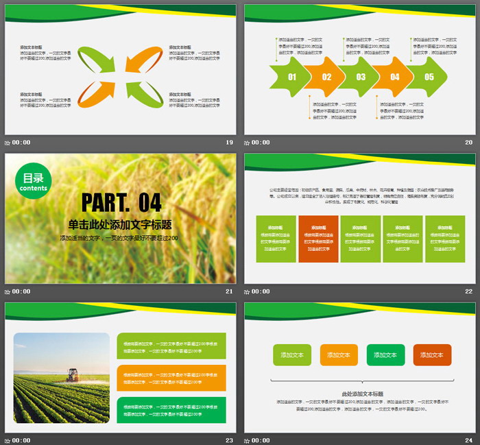 水稻小麦玉米背景的农产品PPT模板（5）