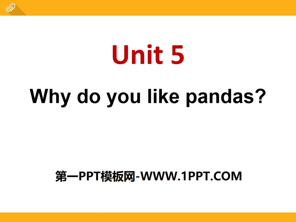 "Why do you like pandas?" PPT courseware 8