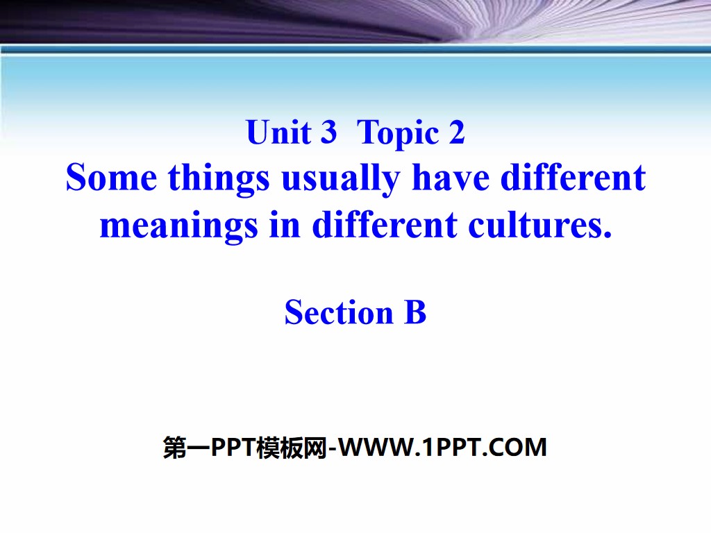 《Some things usually have different meanings in different cultures》SectionB PPT

