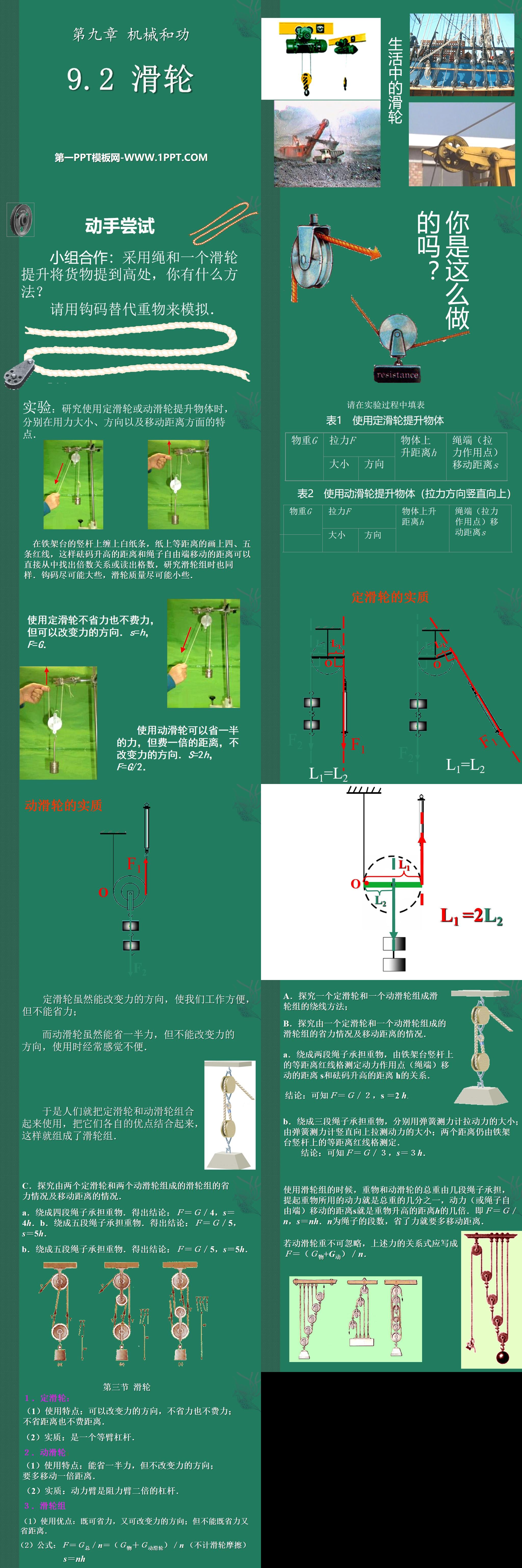 《滑轮》机械和功PPT课件3
（2）