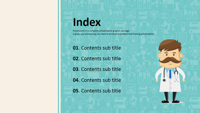 卡通医生医学医疗主题PPT模板（2）