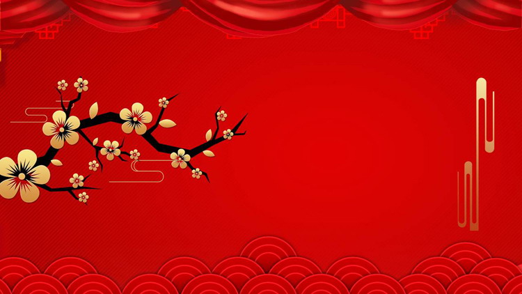 5 red festive New Year’s Day PPT background pictures