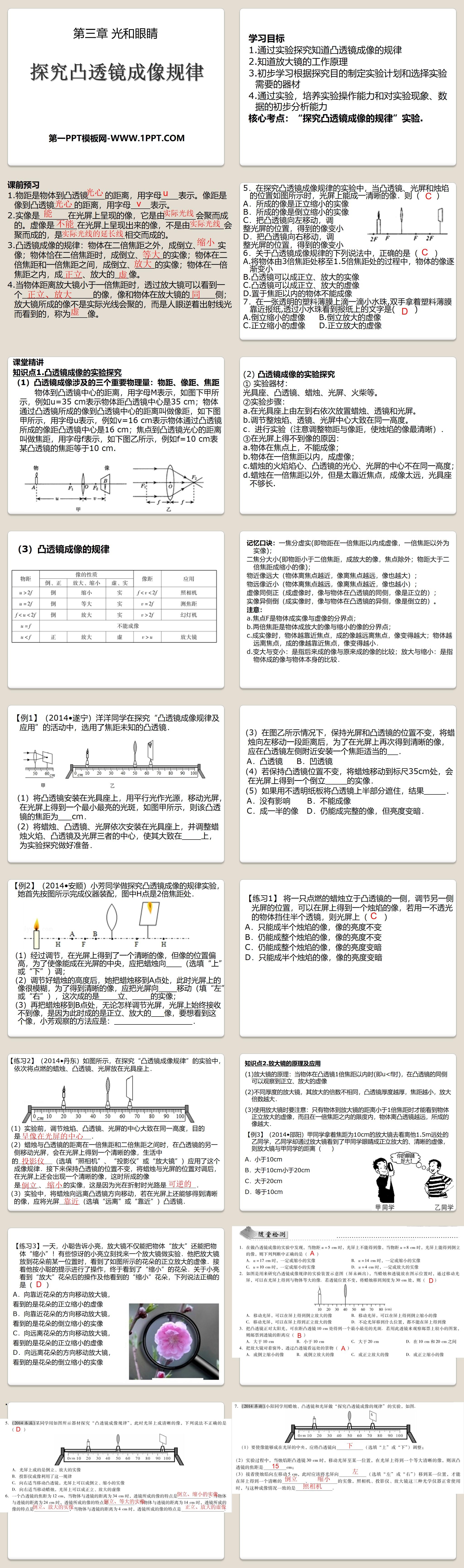 《探究凸透镜成像规律》光和眼睛PPT课件
（2）