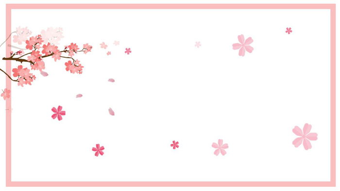 粉色樱花PPT边框背景图片（5）