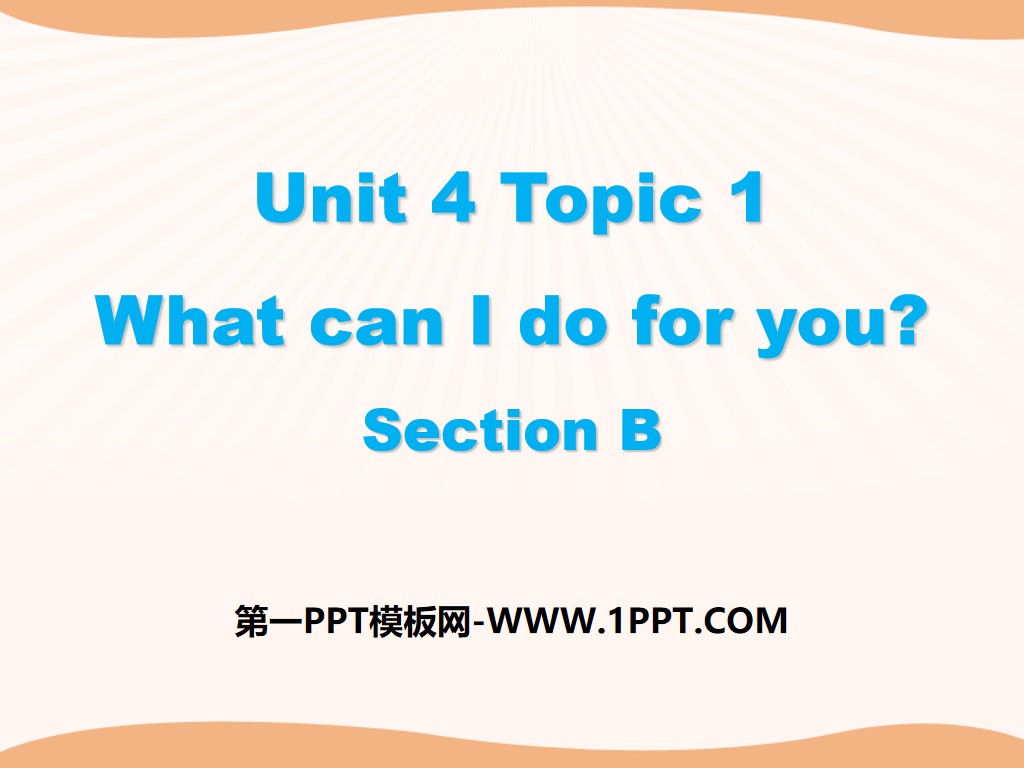 "What can I do for you?" SectionB PPT