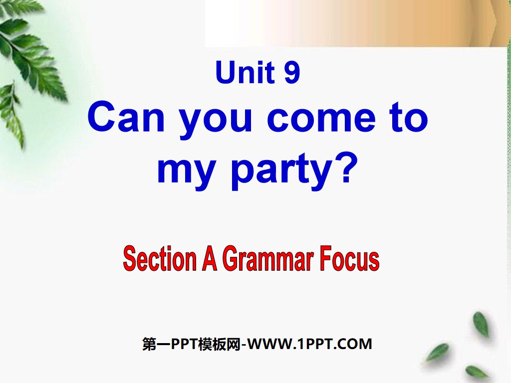 "Can you come to my party?" PPT courseware 8