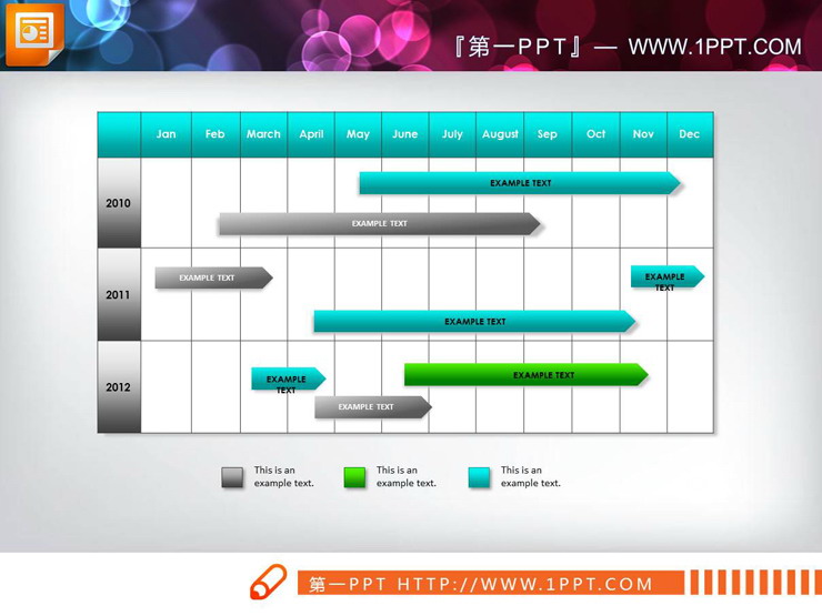 12 PPT Gantt charts with gradient effect
