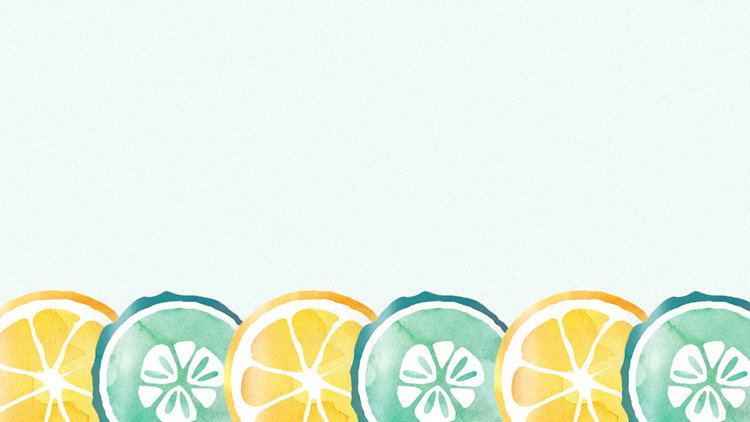 Simple watercolor orange slice PPT background picture