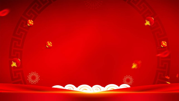 红色喜庆新年主题PPT背景图片免费下载（2）