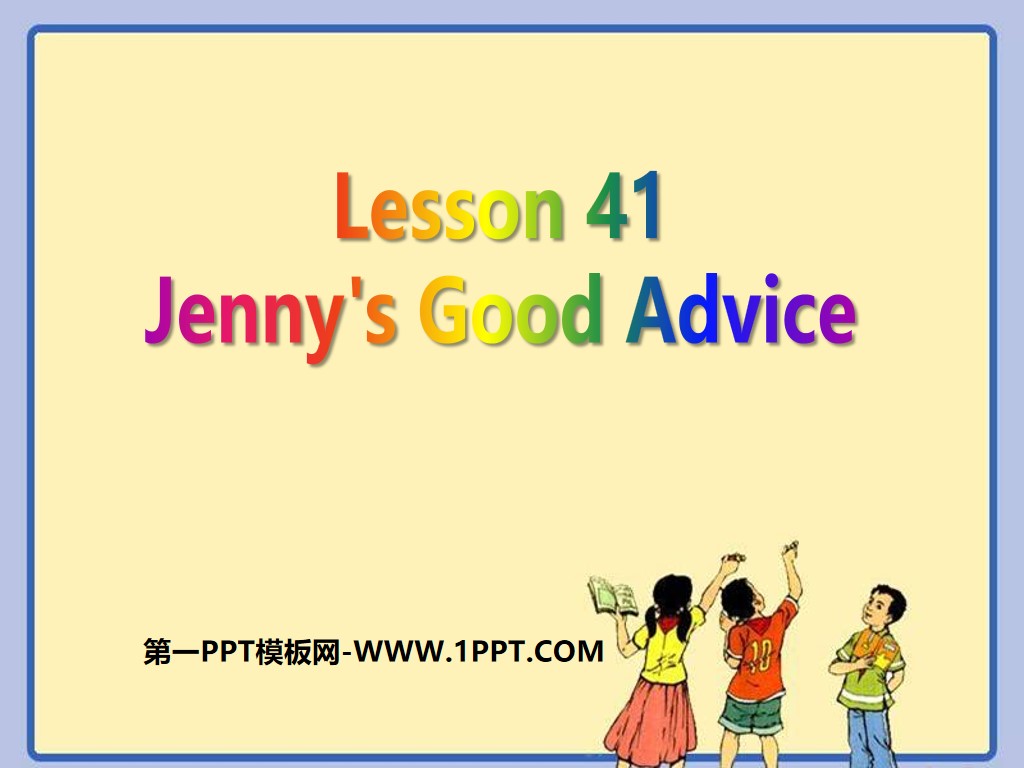 《Jenny's Good Advice》Work for Peace PPT
