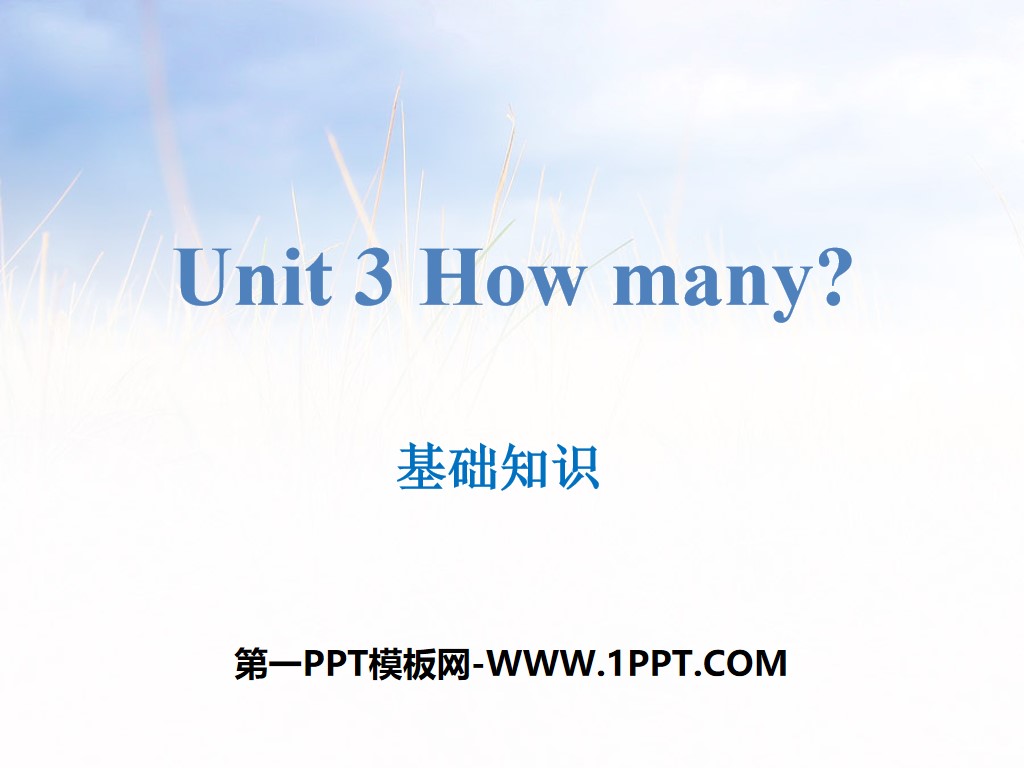 "How many?" Basic knowledge PPT