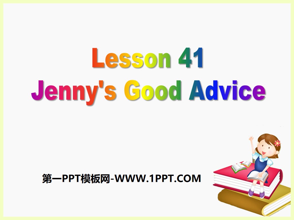 "Jenny's Good Advice" Work for Peace PPT courseware download