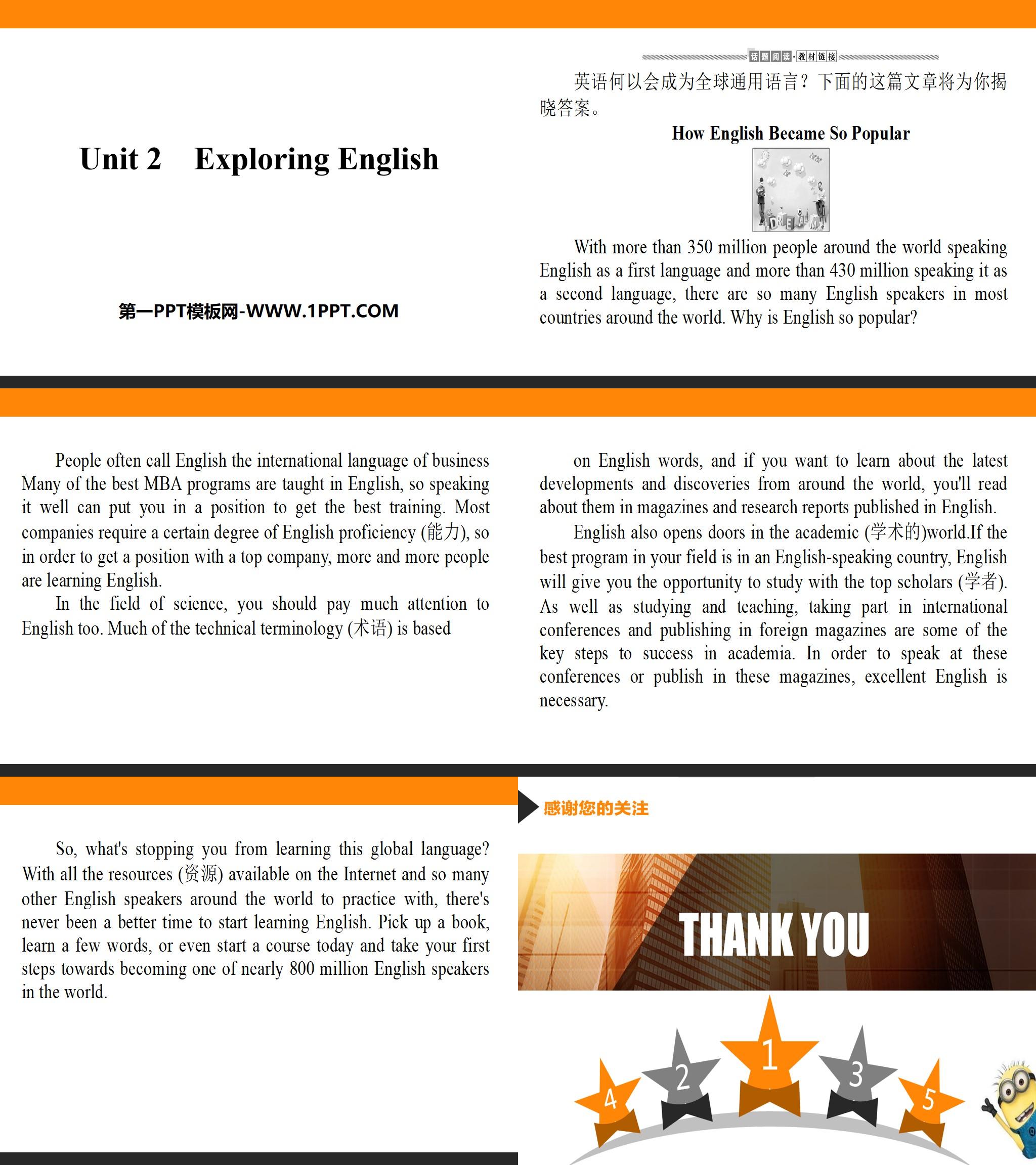 《Exploring English》PPT
（2）
