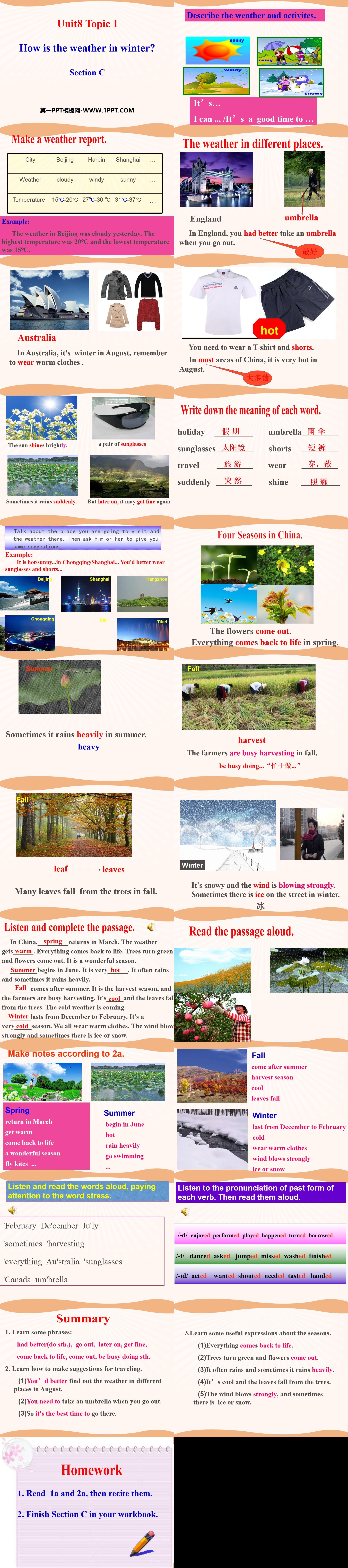 《How is the weather in winter?》SectionC PPT
（2）