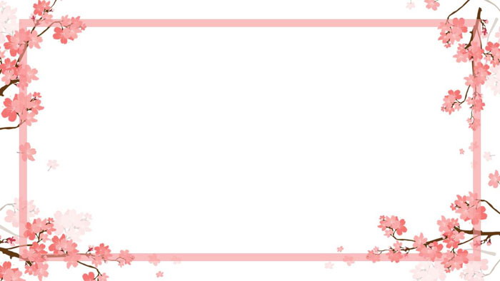 粉色樱花PPT边框背景图片（3）