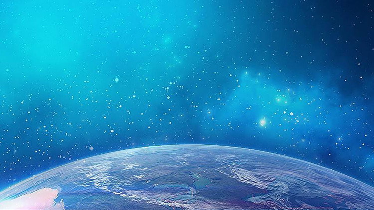 Simple blue starry sky planet PPT background picture