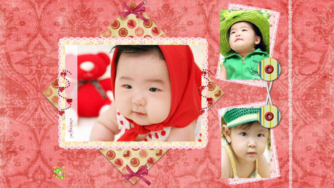 宝贝婴儿儿童相册PPT模板（3）