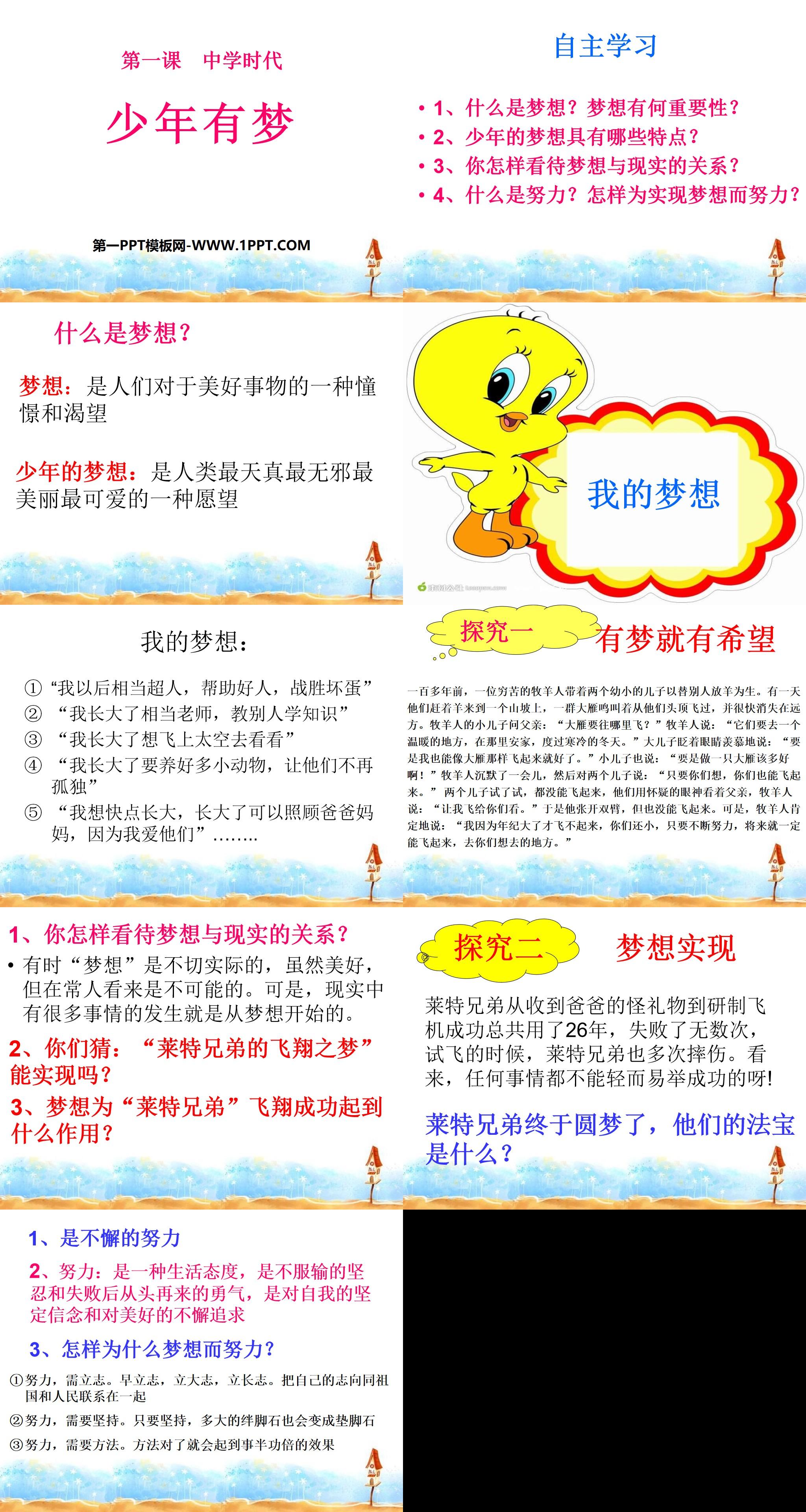 《少年有梦》PPT
（2）