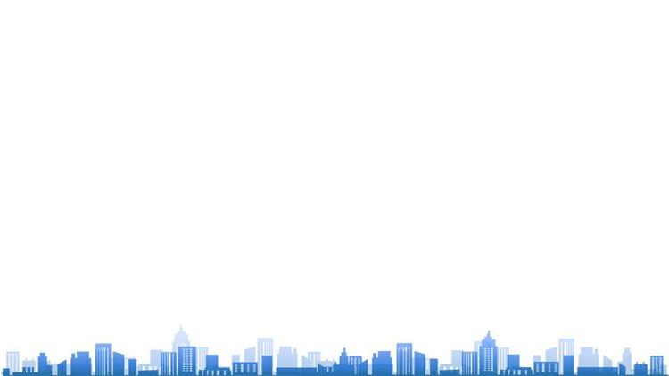 四张蓝色城市剪影PPT背景图片（3）