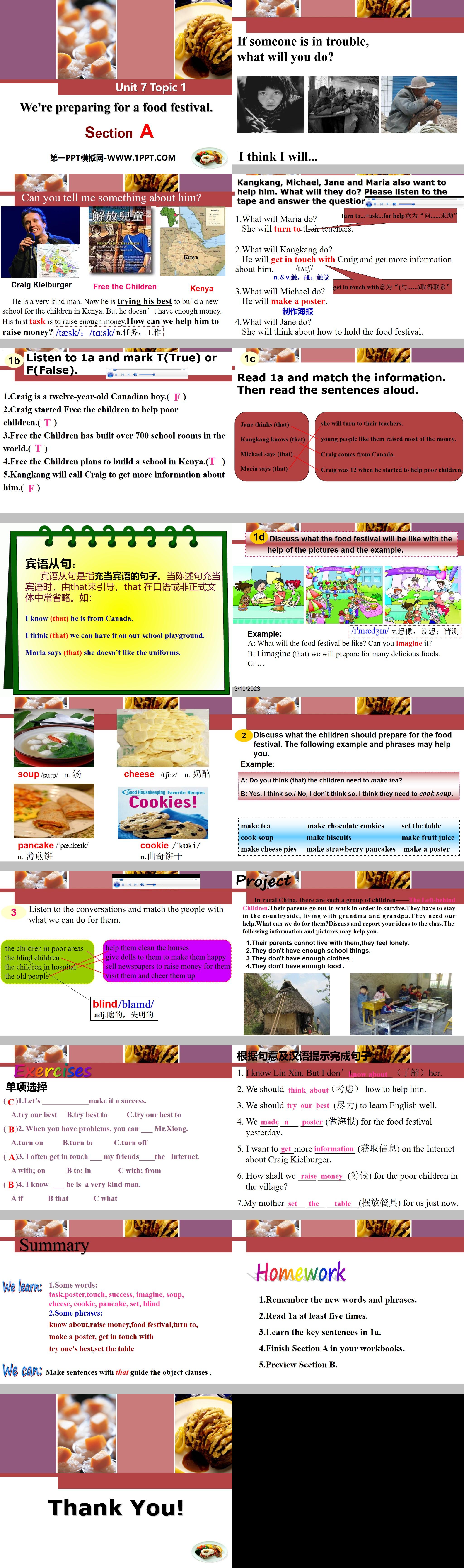 《We're preparing for a food festival》SectionA PPT
（2）
