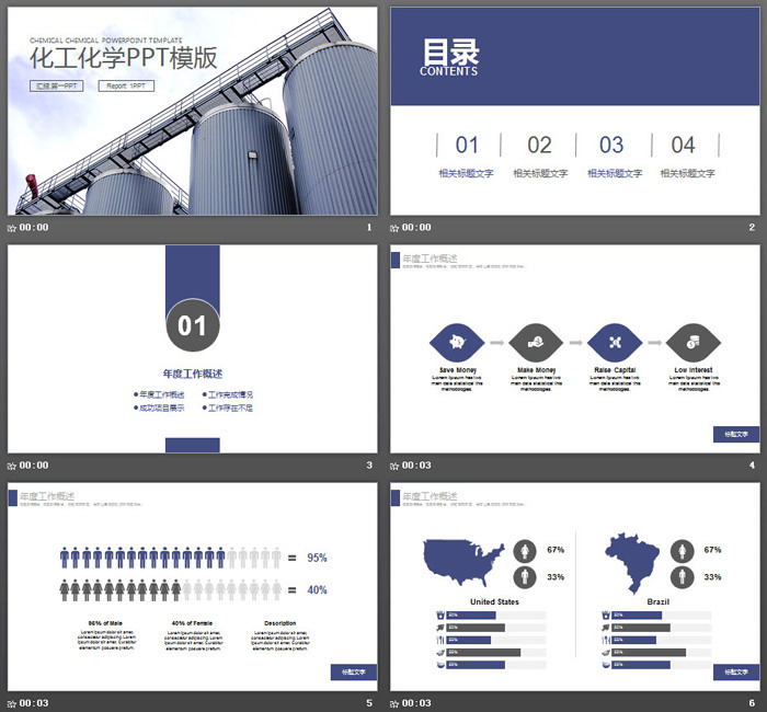 化工厂储运罐背景PPT模板（2）