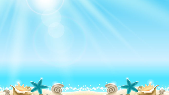 沙滩贝壳海星PPT背景图片（2）