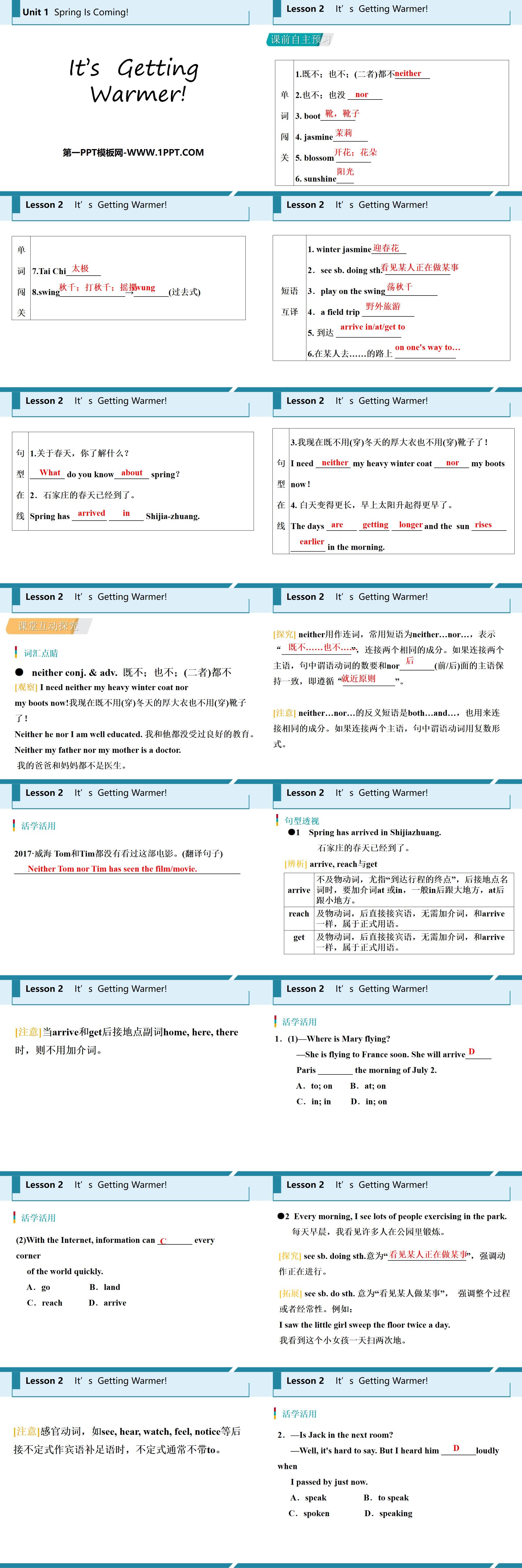 《It's Getting Warmer!》Spring Is Coming PPT教学课件
（2）