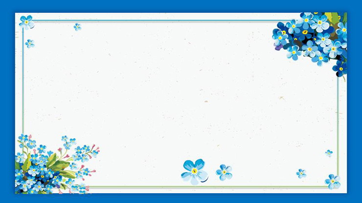 蓝色水彩花卉PPT背景图片（2）
