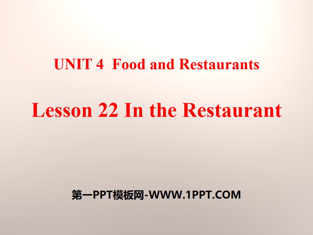 "In the restaurant" Food and Restaurants PPT teaching courseware download
