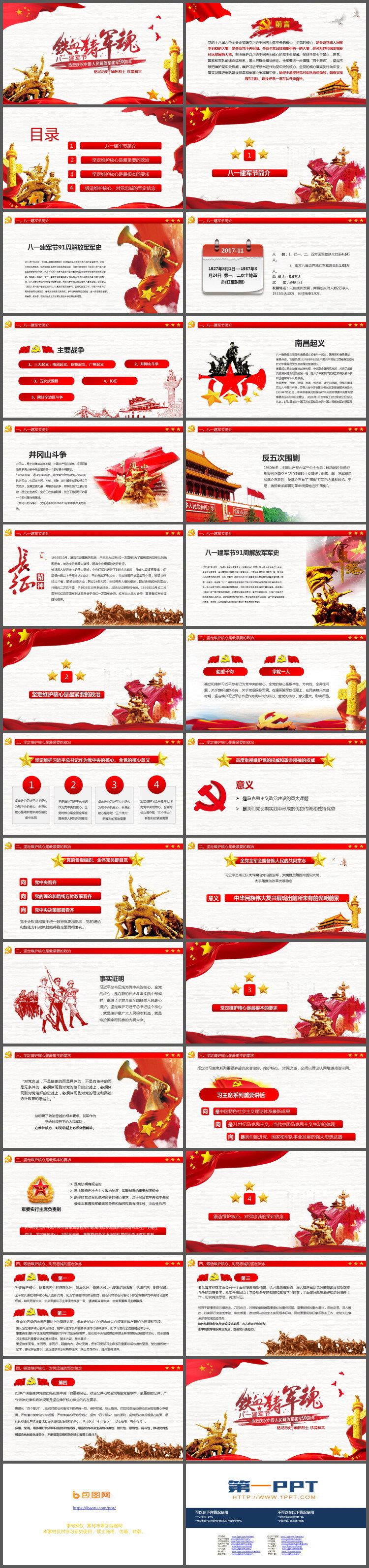 铁血铸军魂八一建军节PPT模板（2）