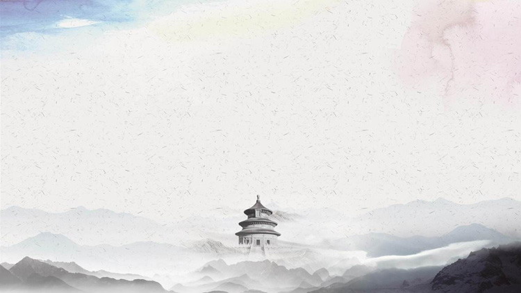 八张古典水墨中国风PPT背景图片（2）