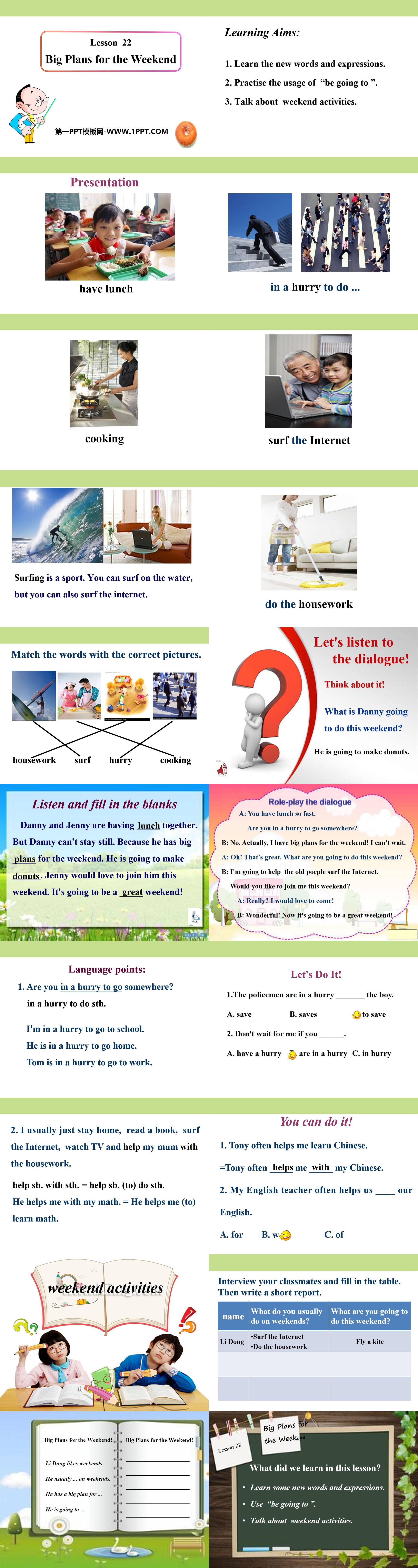 《Big Plans for the Weekend》After-School Activities PPT
（2）