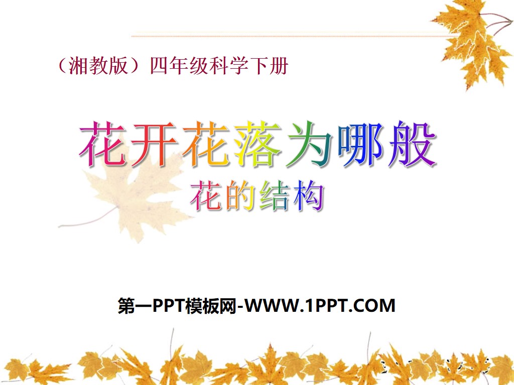 Hunan Education Edition 4th Grade Science Volume 2 "Why Flowers Bloom and Fall" PPT courseware