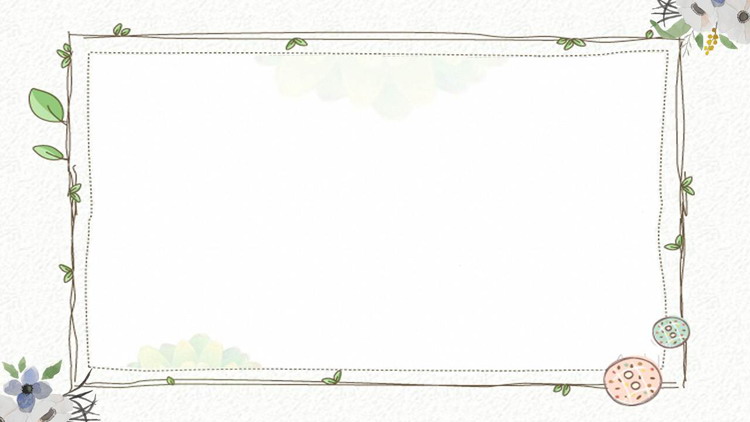 三张小清新卡通植物藤蔓PPT边框背景图片（2）